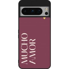 Google Pixel 8 Pro Case Hülle - Silikon schwarz Valentine 2024 mucho amor rosado