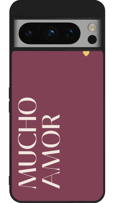 Google Pixel 8 Pro Case Hülle - Silikon schwarz Valentine 2024 mucho amor rosado