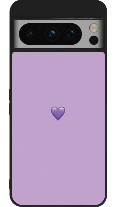 Google Pixel 8 Pro Case Hülle - Silikon schwarz Valentine 2023 purpule single heart