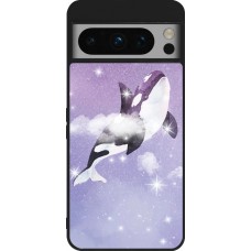 Google Pixel 8 Pro Case Hülle - Silikon schwarz Whale in sparking stars