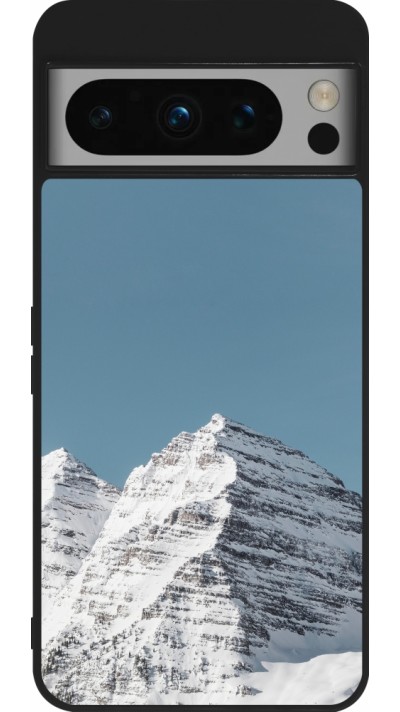 Google Pixel 8 Pro Case Hülle - Silikon schwarz Winter 22 blue sky mountain