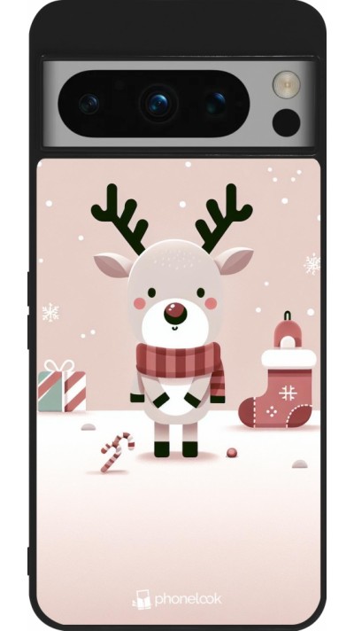 Google Pixel 8 Pro Case Hülle - Silikon schwarz Weihnachten 2023 Choupinette Rentier