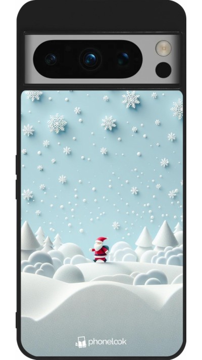 Google Pixel 8 Pro Case Hülle - Silikon schwarz Weihnachten 2023 Kleiner Vater Schneeflocke