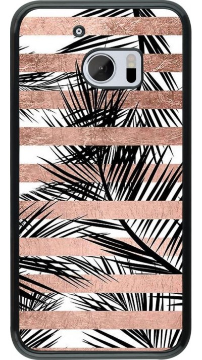 Hülle HTC 10 - Palm trees gold stripes