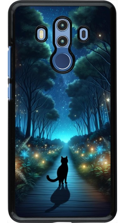 Huawei Mate 10 Pro Case Hülle - Schwarze Katze Spaziergang