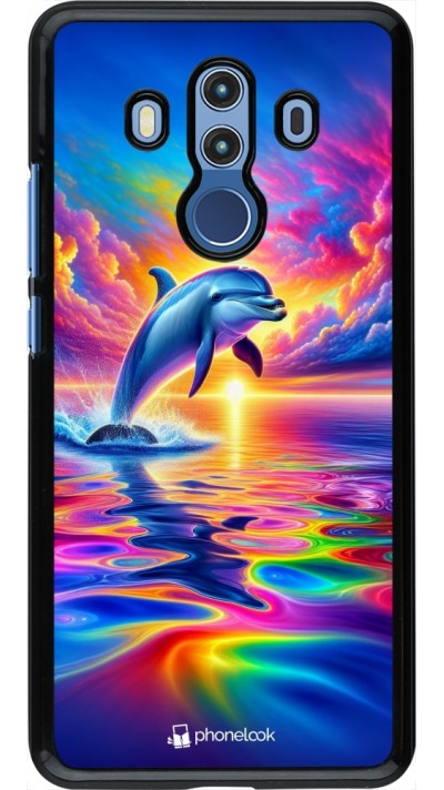Huawei Mate 10 Pro Case Hülle - Glücklicher Regenbogen-Delfin