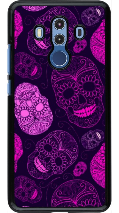 Huawei Mate 10 Pro Case Hülle - Halloween 2023 pink skulls