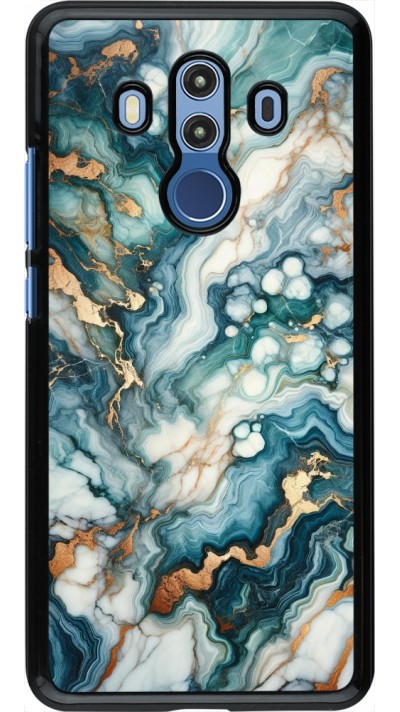 Huawei Mate 10 Pro Case Hülle - Grüner Blauer Goldener Marmor