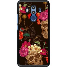 Hülle Huawei Mate 10 Pro - Skulls and flowers