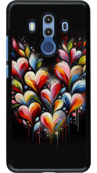Huawei Mate 10 Pro Case Hülle - Valentin 2024 Schwarzes Herz Abstrakt