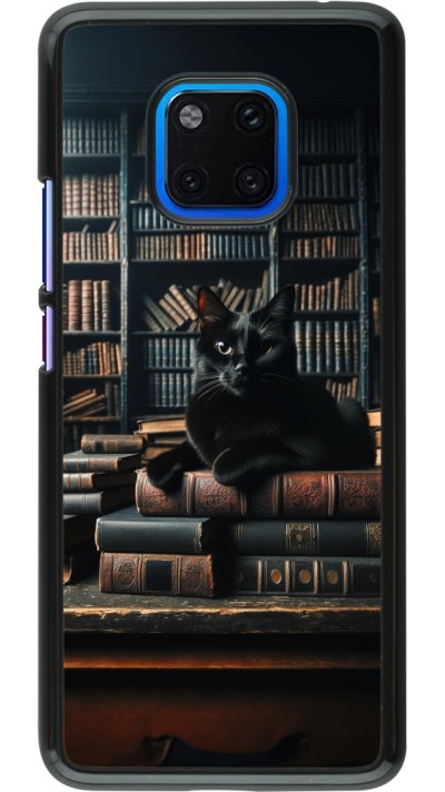 Huawei Mate 20 Pro Case Hülle - Katze Bücher dunkel