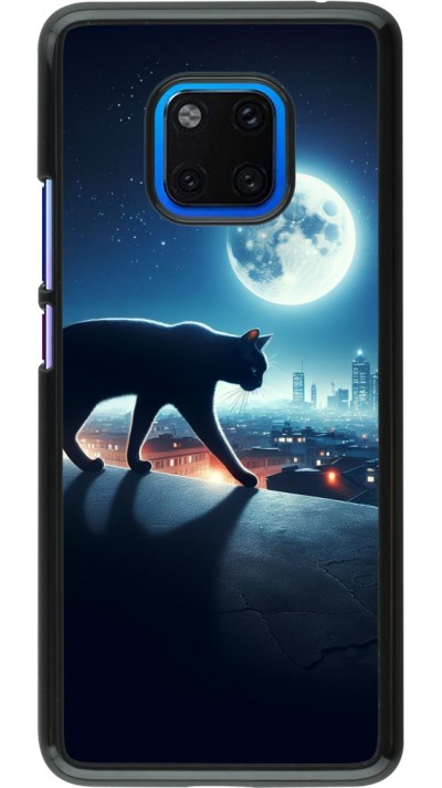 Huawei Mate 20 Pro Case Hülle - Schwarze Katze unter dem Vollmond