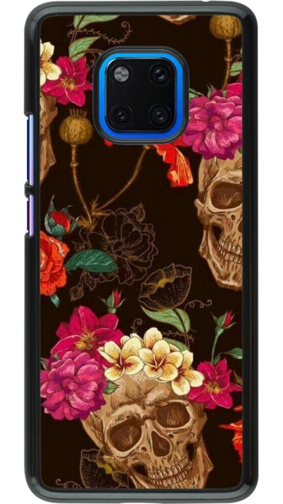 Hülle Huawei Mate 20 Pro - Skulls and flowers