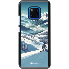 Huawei Mate 20 Pro Case Hülle - Snowboarder Berg