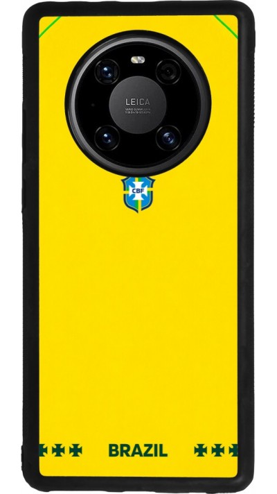 Huawei Mate 40 Pro Case Hülle - Silikon schwarz Brasilien 2026 personalisierbares Fussballtrikot