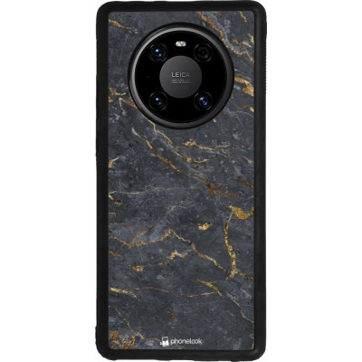 Huawei Mate 40 Pro Case Hülle - Silikon schwarz Grey Gold Marble