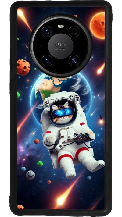 Coque Huawei Mate 40 Pro - Silicone rigide noir VR SpaceCat Odyssey