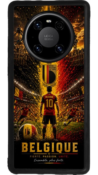 Coque Huawei Mate 40 Pro - Silicone rigide noir Football Belgique splash 2026
