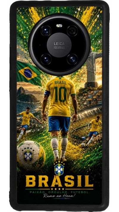 Coque Huawei Mate 40 Pro - Silicone rigide noir Football Brésil splash 2026