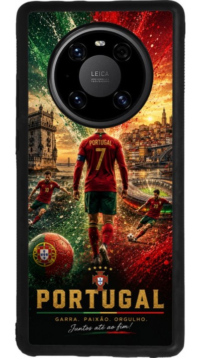 Coque Huawei Mate 40 Pro - Silicone rigide noir Football Portugal splash 2026
