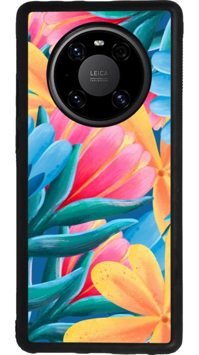 Coque Huawei Mate 40 Pro - Silicone rigide noir Spring 23 colorful flowers