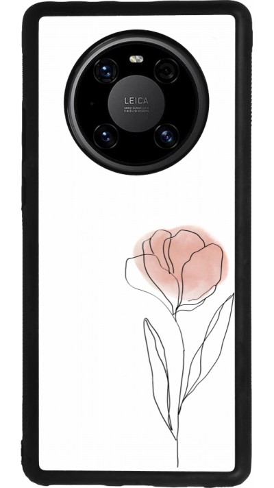Huawei Mate 40 Pro Case Hülle - Silikon schwarz Spring 23 minimalist flower
