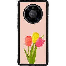 Huawei Mate 40 Pro Case Hülle - Silikon schwarz Spring 23 tulip trio