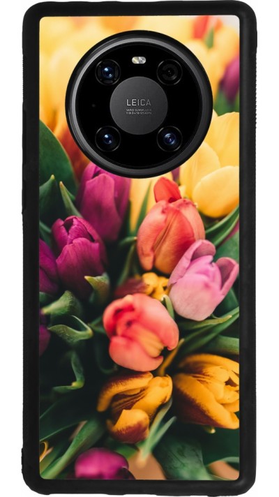 Coque Huawei Mate 40 Pro - Silicone rigide noir Bouquet of tulips Spring 2026