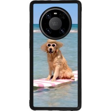 Huawei Mate 40 Pro Case Hülle - Silikon schwarz Summer Dog on Paddle