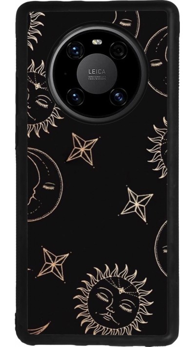 Huawei Mate 40 Pro Case Hülle - Silikon schwarz Suns and Moons