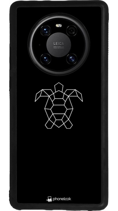 Huawei Mate 40 Pro Case Hülle - Silikon schwarz Turtles lines on black