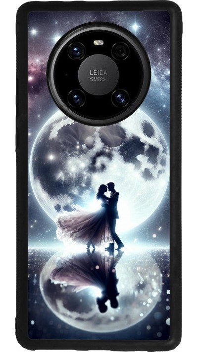 Huawei Mate 40 Pro Case Hülle - Silikon schwarz Valentin 2024 Liebe unter dem Mond