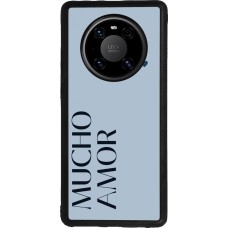 Huawei Mate 40 Pro Case Hülle - Silikon schwarz Valentine 2024 mucho amor azul