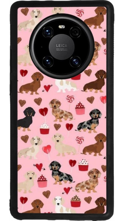 Huawei Mate 40 Pro Case Hülle - Silikon schwarz Valentine 2024 puppy love
