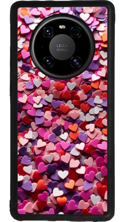 Huawei Mate 40 Pro Case Hülle - Silikon schwarz Valentin 2025 Konfetti
