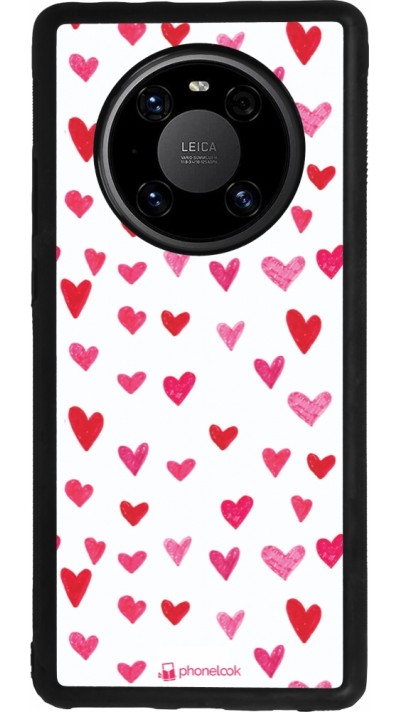 Huawei Mate 40 Pro Case Hülle - Silikon schwarz Valentine 2022 Many pink hearts