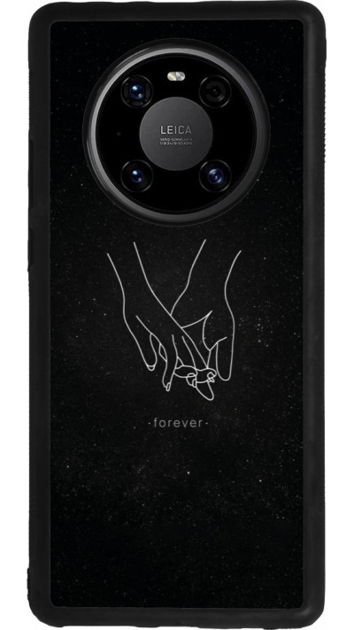 Huawei Mate 40 Pro Case Hülle - Silikon schwarz Valentine 2023 hands forever