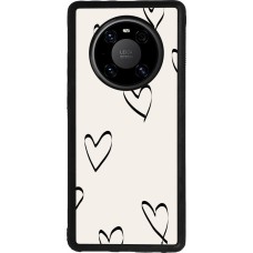 Huawei Mate 40 Pro Case Hülle - Silikon schwarz Valentine 2023 minimalist hearts