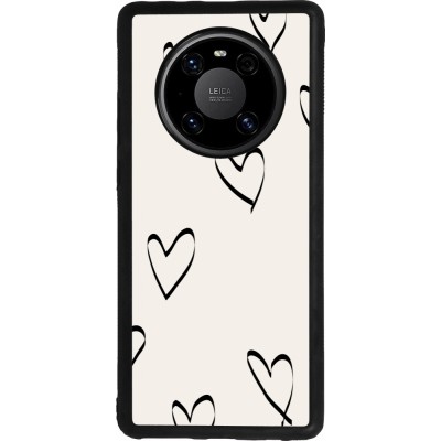 Huawei Mate 40 Pro Case Hülle - Silikon schwarz Valentine 2023 minimalist hearts