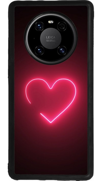 Huawei Mate 40 Pro Case Hülle - Silikon schwarz Valentine 2023 single neon heart