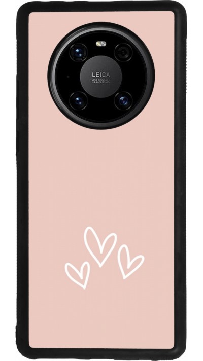 Huawei Mate 40 Pro Case Hülle - Silikon schwarz Valentine 2023 three minimalist hearts