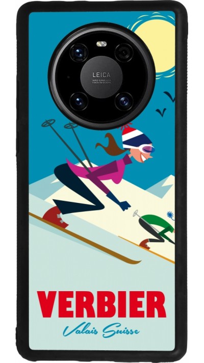 Huawei Mate 40 Pro Case Hülle - Silikon schwarz Verbier Ski Downhill