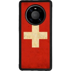 Huawei Mate 40 Pro Case Hülle - Silikon schwarz Vintage Flag SWISS