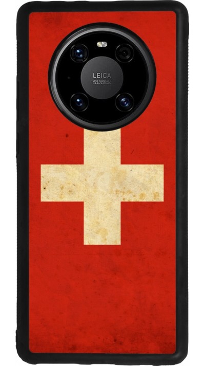 Huawei Mate 40 Pro Case Hülle - Silikon schwarz Vintage Flag SWISS