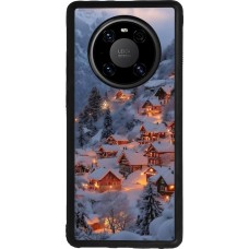 Huawei Mate 40 Pro Case Hülle - Silikon schwarz Winter 25 Winter snowy village