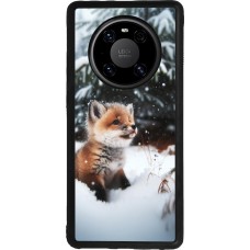 Huawei Mate 40 Pro Case Hülle - Silikon schwarz Weihnachten 2023 Fuechslein Tanne