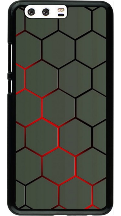 Hülle Huawei P10 Plus - Geometric Line red