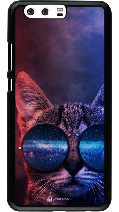 Hülle Huawei P10 Plus - Red Blue Cat Glasses