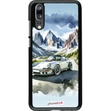 Huawei P20 Case Hülle - Porsche 911 Berg Aquarell