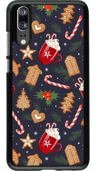 Huawei P20 Case Hülle - Christmas 25 Pattern Gingerbread House